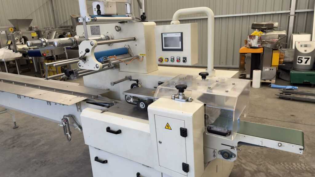 pozioma maszyna pakująca Zbyszek SF-D3 z transporterem