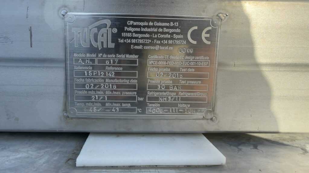 Pozioma zamrażarka płytowa TUCAL amoniak mrożenie BMC MachFood